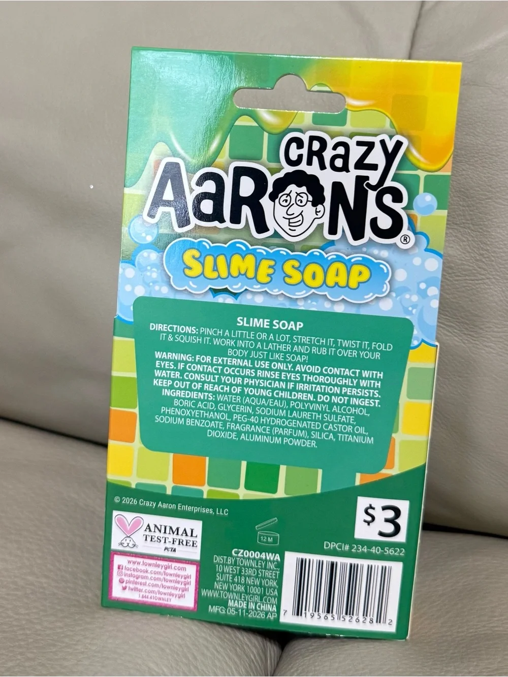 NEW Crazy Aaron's Magic Dragon Slime Soap 3.53 oz 2 in 1 Yellow Green Stretchy